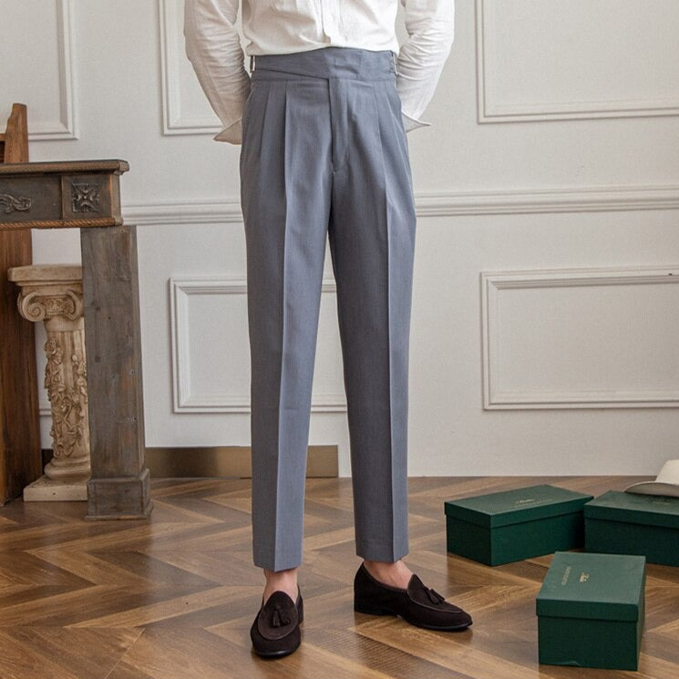 James Oxford Ellis Classic High-Waist Buckle Trousers