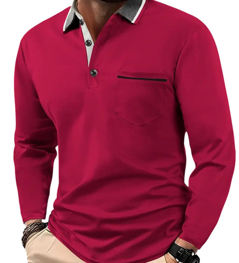 James Oxford Classic Long Sleeve Polo Shirt