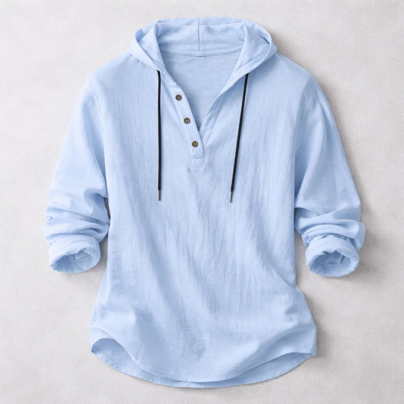 James Oxford Elegant Hooded Shirt for Men