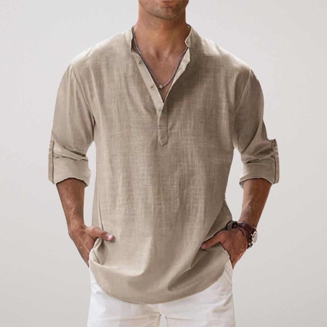 Frederick - Linen-Effect Henley Shirt