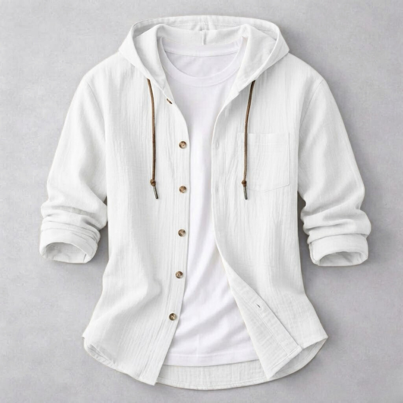 James Oxford Fashion Hooded Shirt for Men