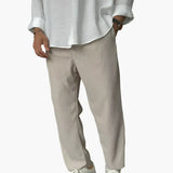 James Oxford Men's Relaxed Fit Pleated Trousers