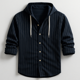 James Oxford Luxury Striped Hooded Shirt