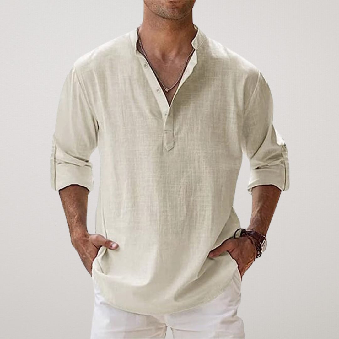 Frederick - Linen-Effect Henley Shirt