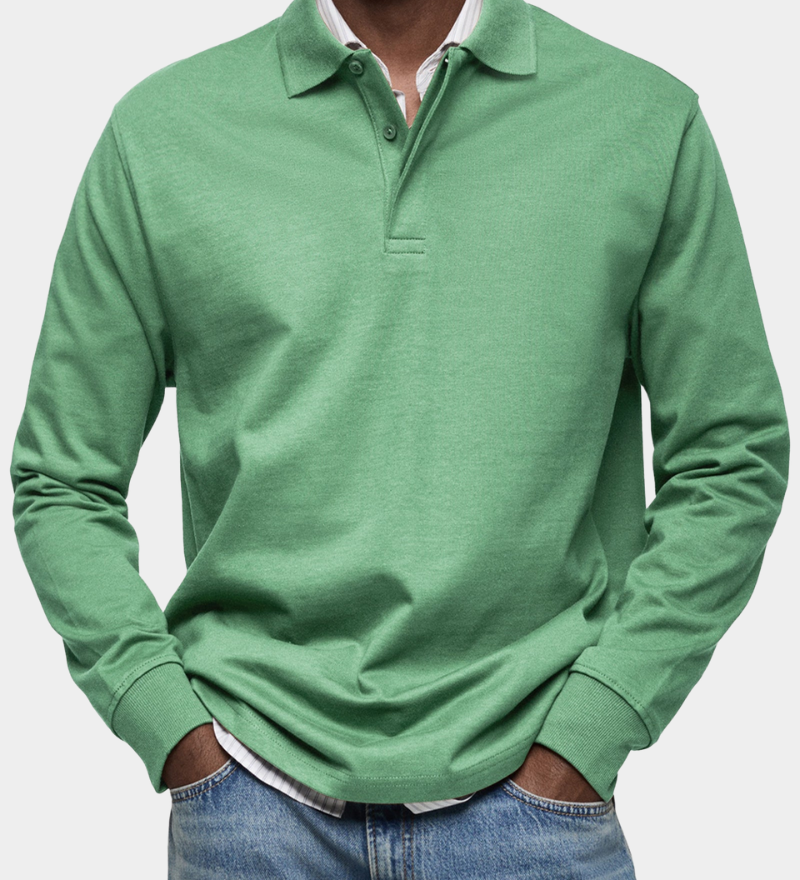Classic long-sleeved polo shirt