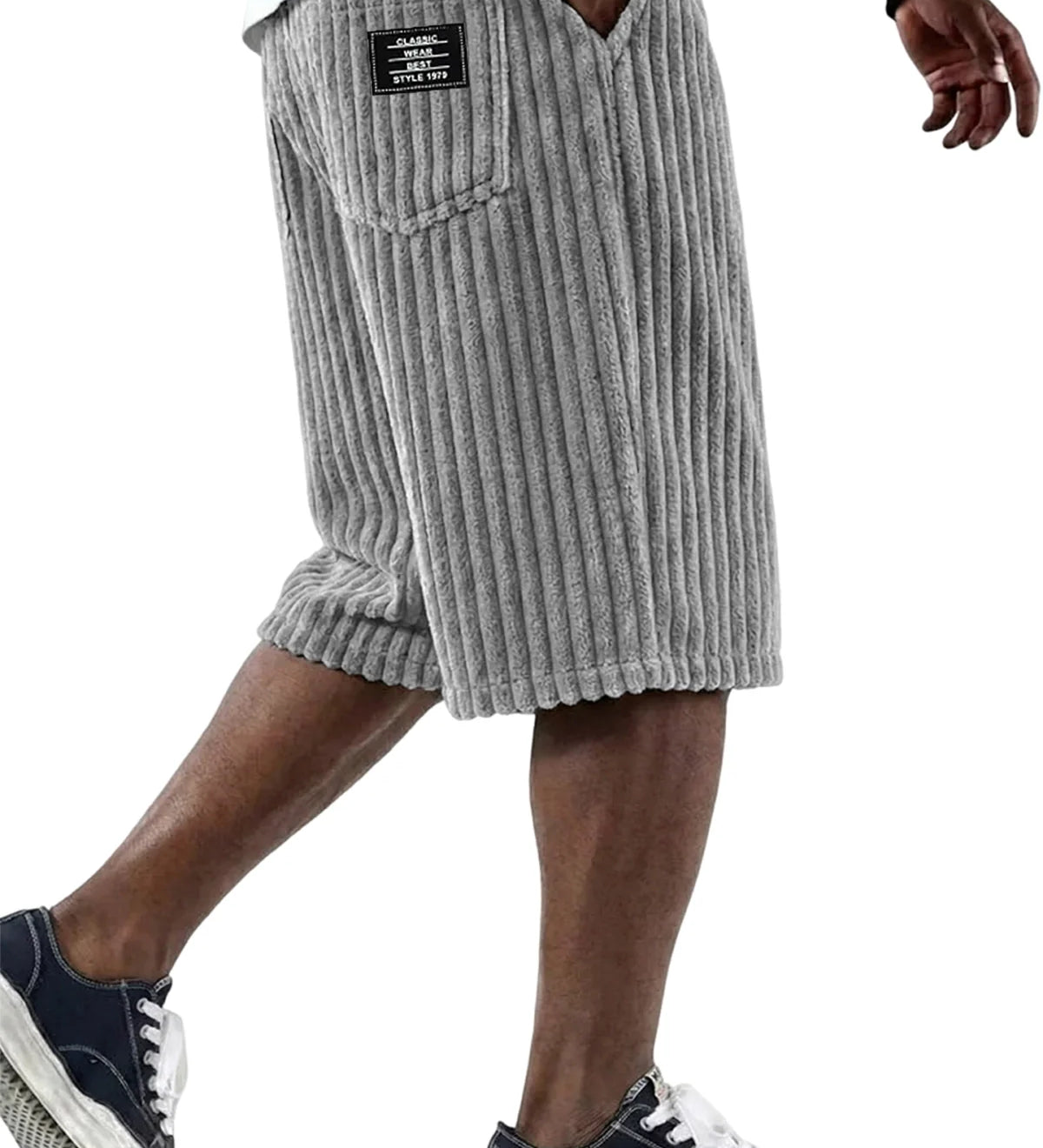 James Oxford | Corduroy Shorts with Embroidery Detail