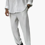 James Oxford Men's Relaxed Fit Pleated Trousers