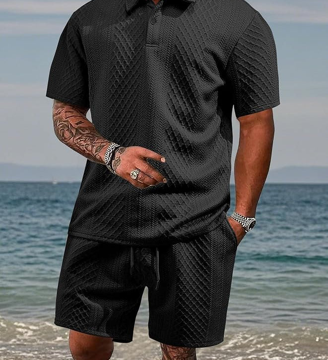James Oxford Summer Textured Knit Set for Men
