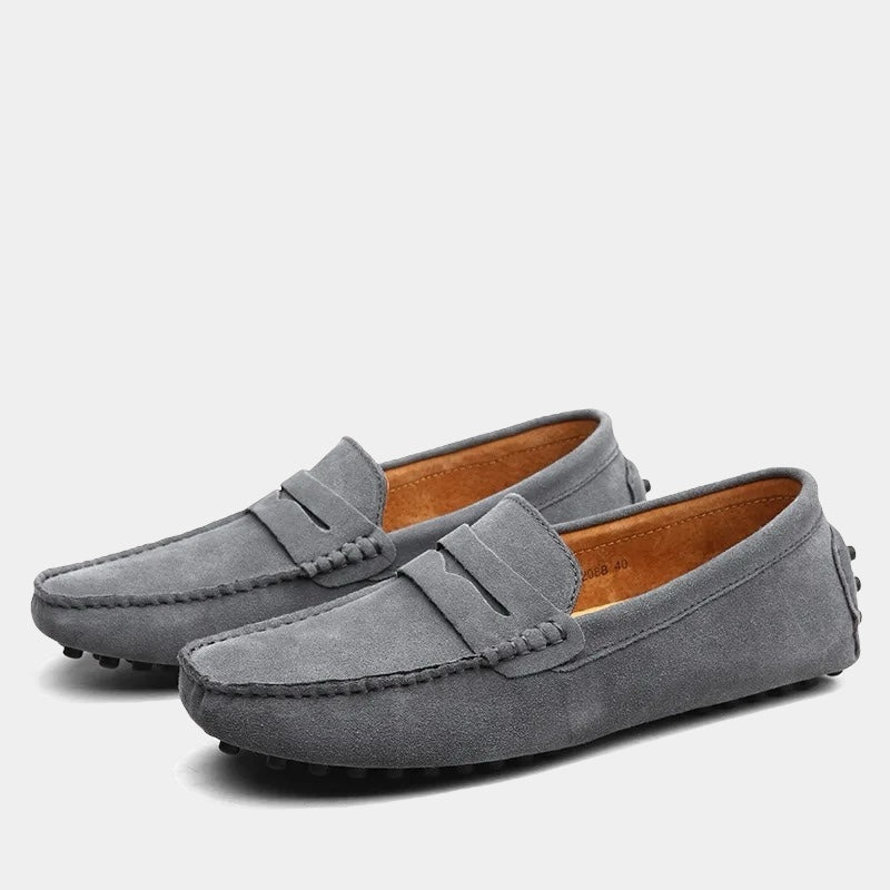James Oxford Modern Suede Penny Loafers for Men