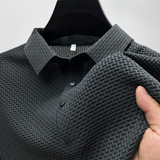 James Oxford Textured Short Sleeve Polo Shirt for Men