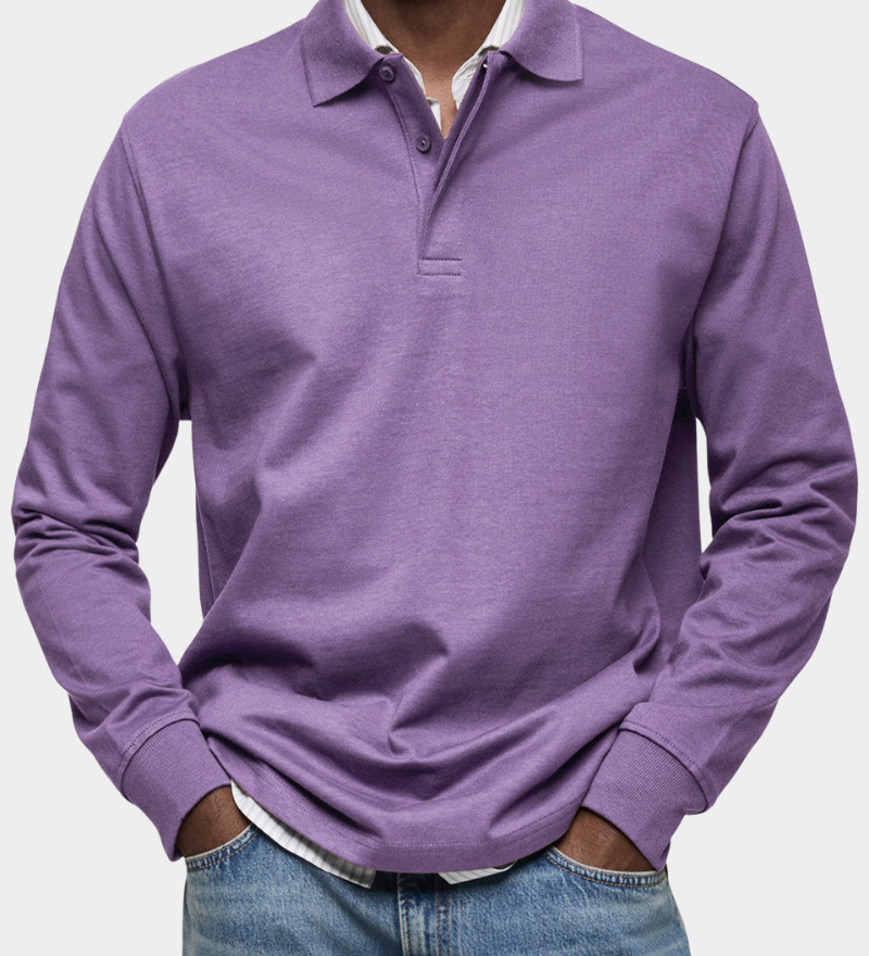 Classic long-sleeved polo shirt