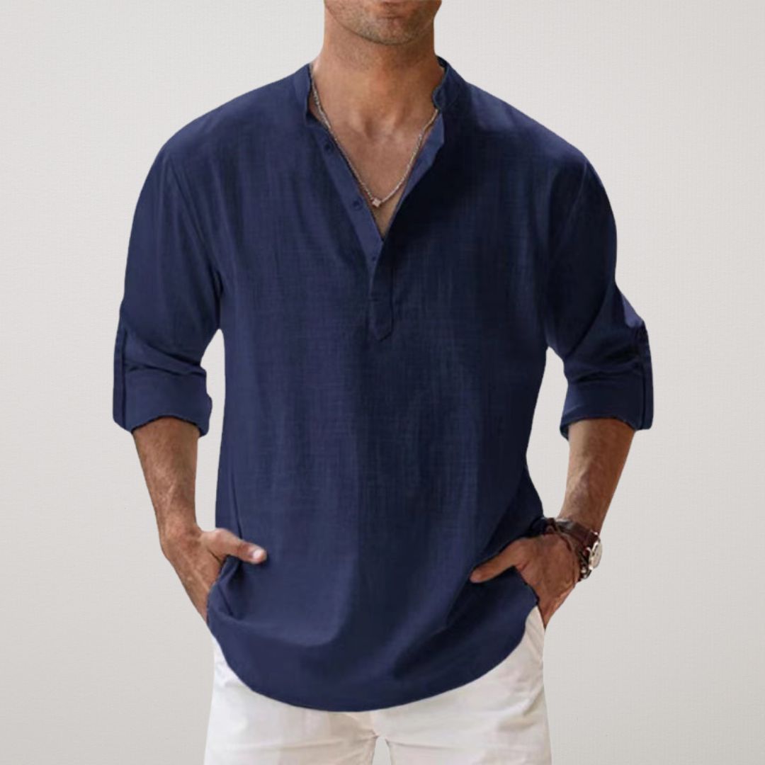Frederick - Linen-Effect Henley Shirt