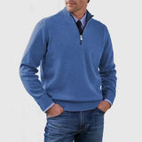 Elegant Men's Mid-Zip Jumper