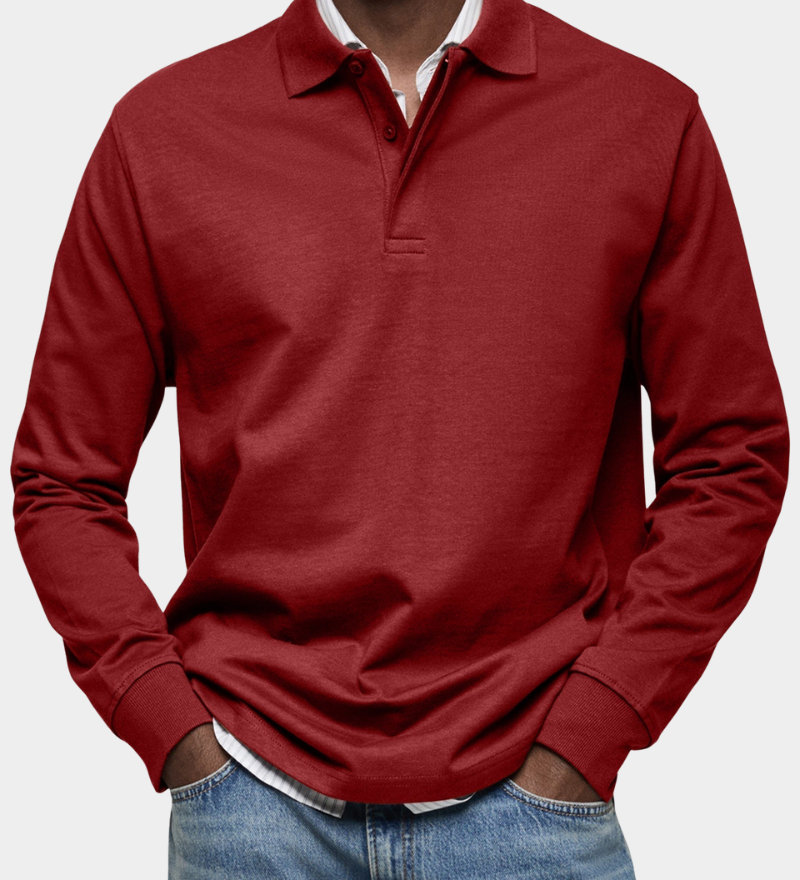 Classic long-sleeved polo shirt