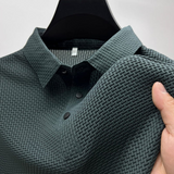 James Oxford Textured Short Sleeve Polo Shirt for Men