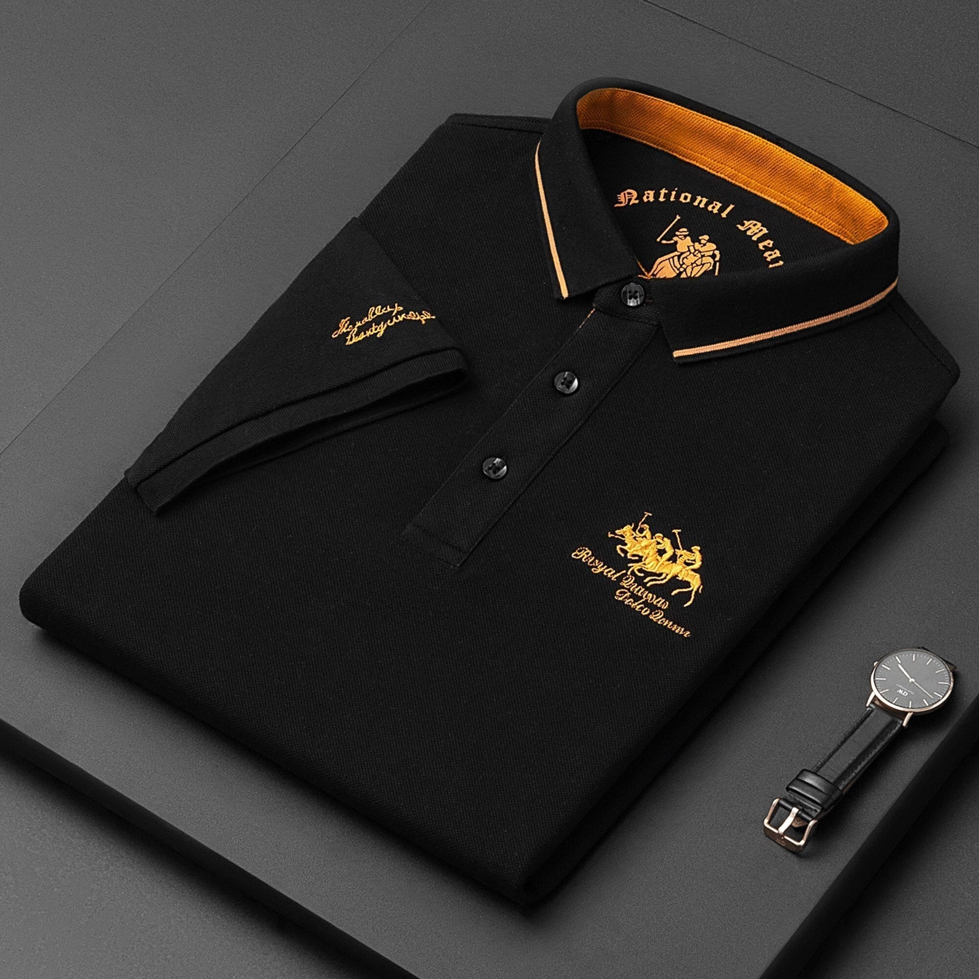 James Oxford Contrast Collar Polo Shirt for Men