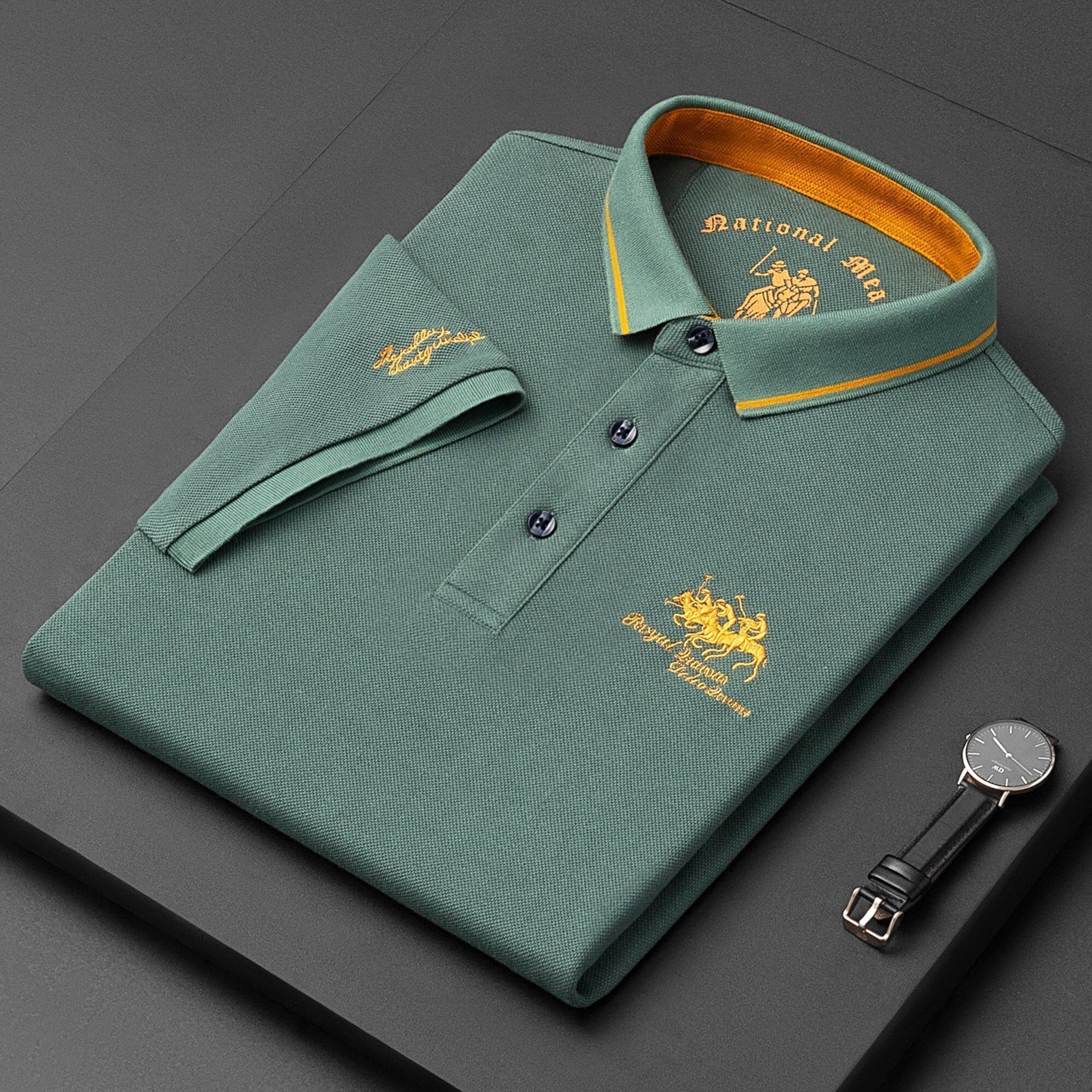 James Oxford Contrast Collar Polo Shirt for Men