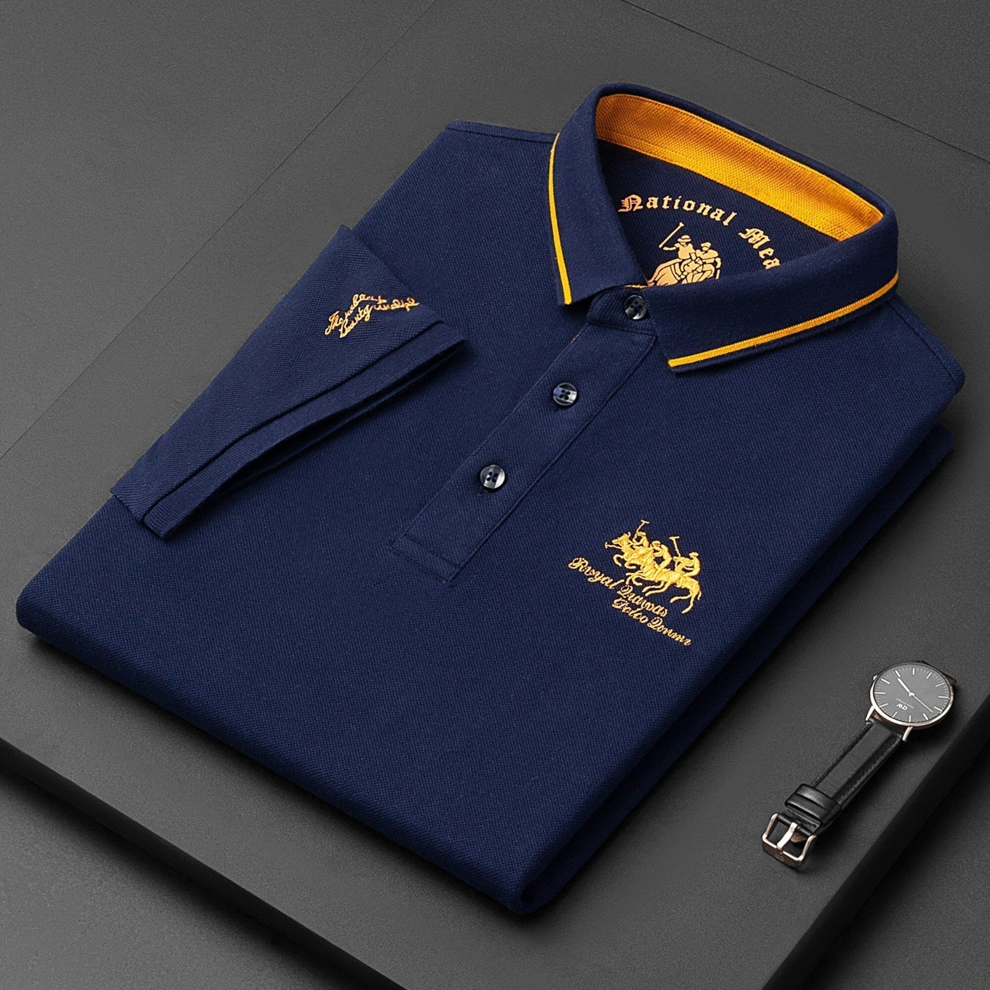 James Oxford Contrast Collar Polo Shirt for Men