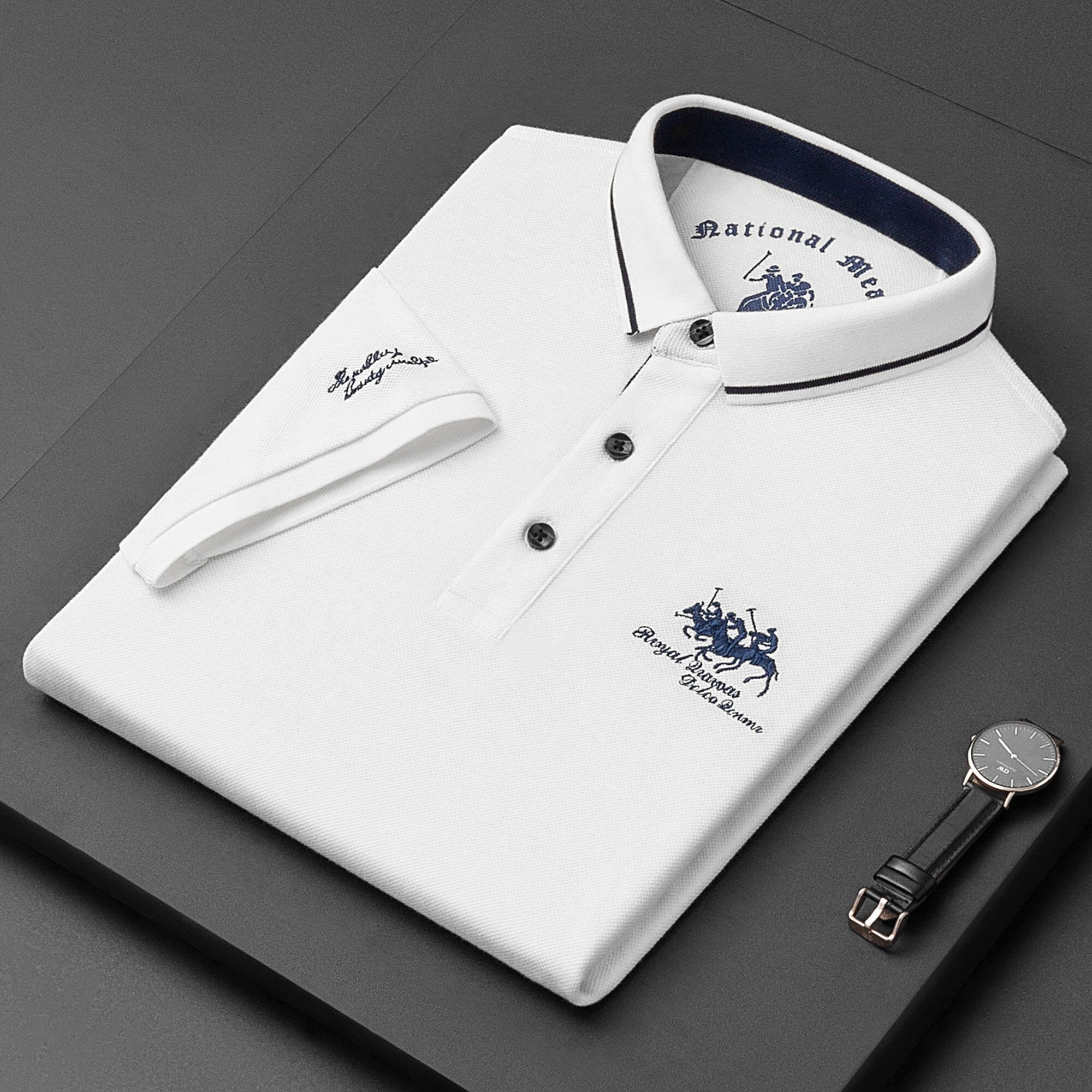 James Oxford Contrast Collar Polo Shirt for Men