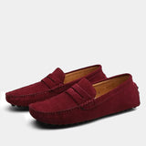 James Oxford Modern Suede Penny Loafers for Men