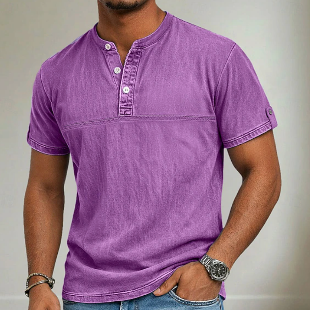 James Oxford Mandarin Collar Shirt for Men