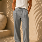 Torino - Straight Cotton-Linen Trousers