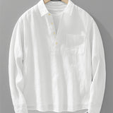 James Oxford Half-Placket Button Shirt for Men