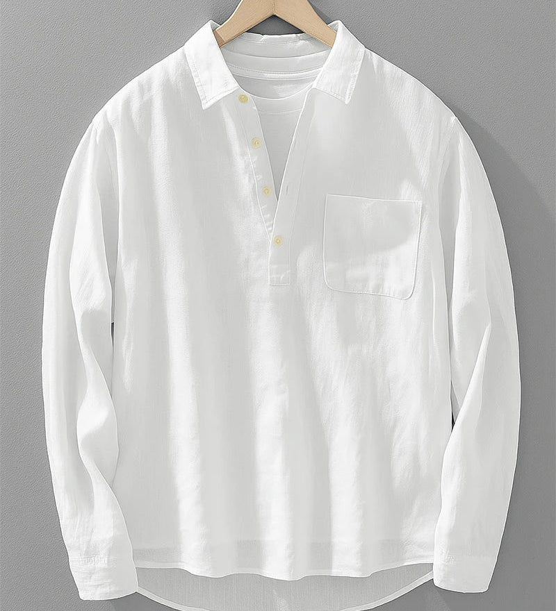 James Oxford Half-Placket Button Shirt for Men