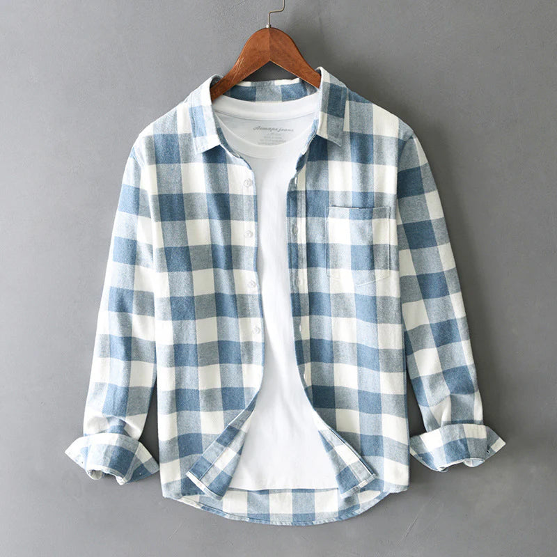 James Oxford Cotton Checked Shirt for Men