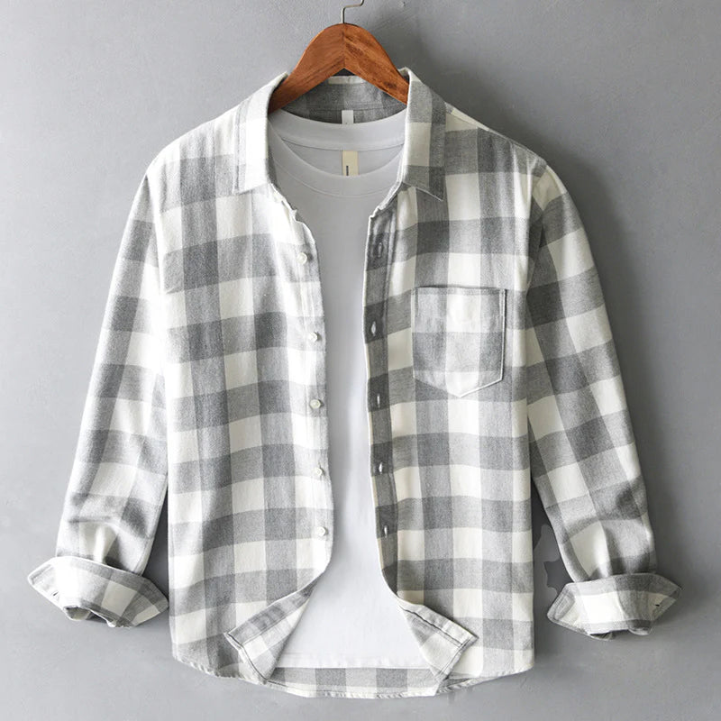 James Oxford Cotton Checked Shirt for Men