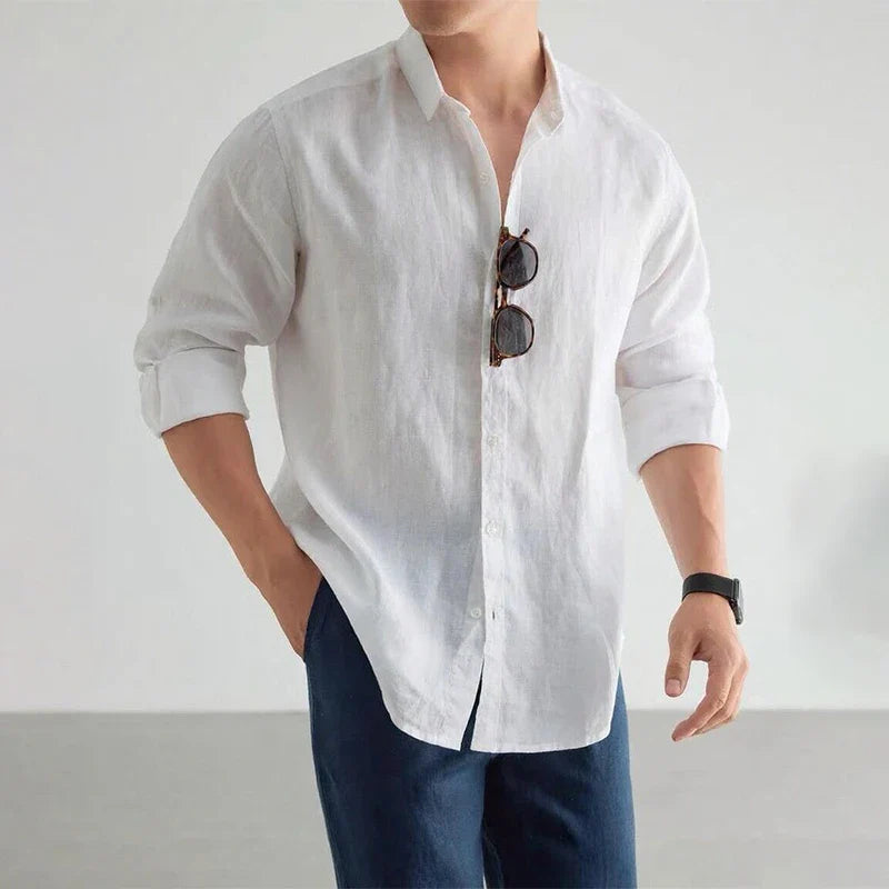 Classic Casual Shirt | Men's Casual Button Down with 100% Linen Cotton | Comfortable Fit for Everyday Wear