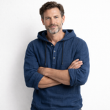 James Oxford Linen Hooded Shirt for Men