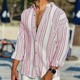 James Oxford Striped Linen Shirt for Men