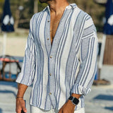 James Oxford Striped Linen Shirt for Men