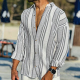 James Oxford Striped Linen Shirt for Men