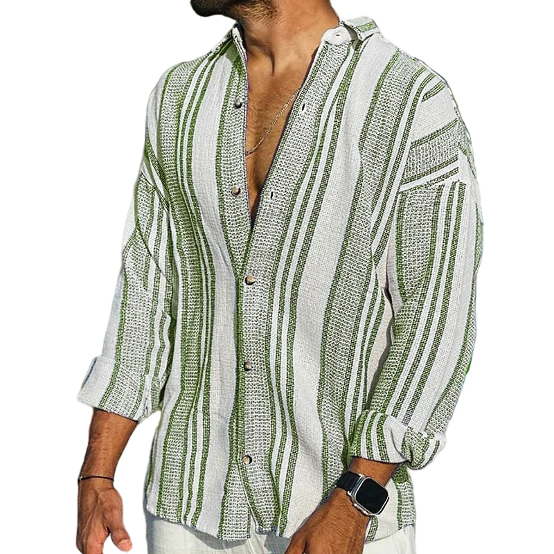 James Oxford Striped Linen Shirt for Men