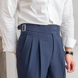 James Oxford Ellis Classic High-Waist Buckle Trousers