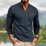 James Oxford Long Sleeve Shirt with Pocket for Men