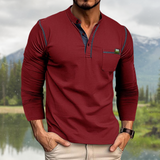 James Oxford Long Sleeve Shirt with Pocket for Men