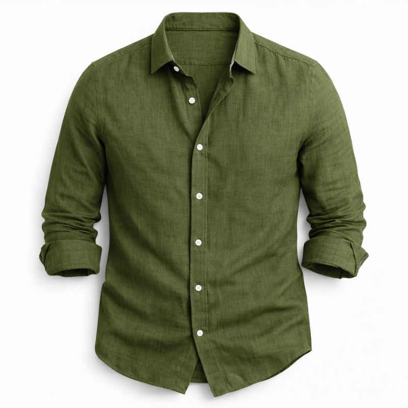 James Oxford Modern Fit Linen Shirt for Men