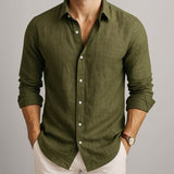 James Oxford Modern Fit Linen Shirt for Men