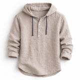James Oxford Linen Hooded Shirt for Men