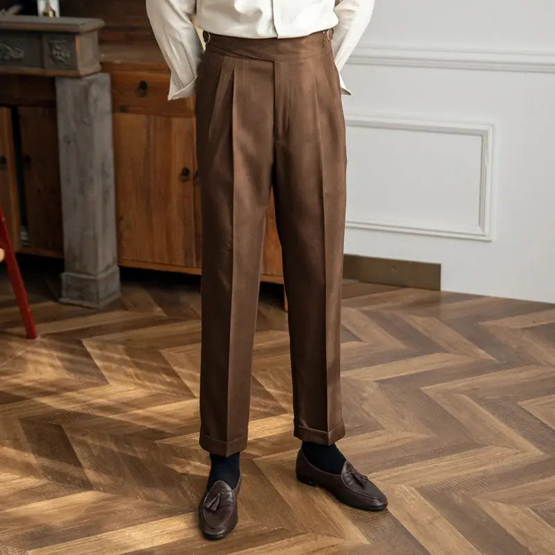 James Oxford Pleated Trousers