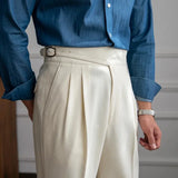 James Oxford Pleated Trousers