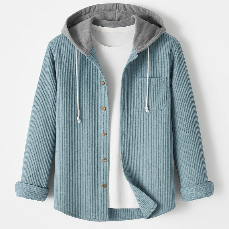 James Oxford Corduroy Hooded Shirt