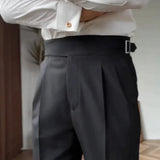 James Oxford Ellis Classic High-Waist Buckle Trousers