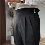 James Oxford Ellis Classic High-Waist Buckle Trousers