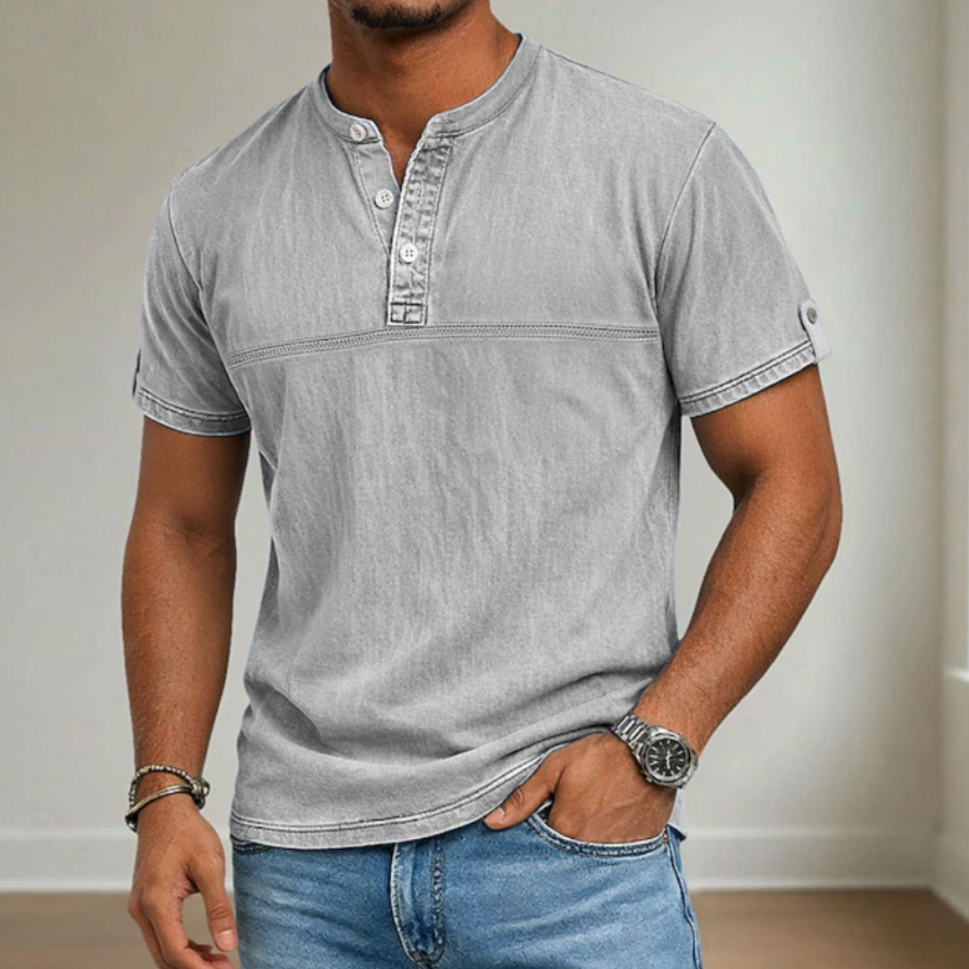 James Oxford Mandarin Collar Shirt for Men