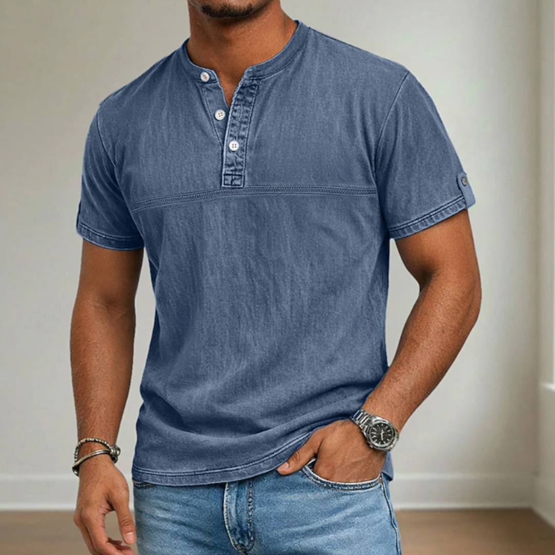 James Oxford Mandarin Collar Shirt for Men