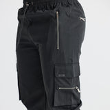 James Oxford Black Cargo Trousers